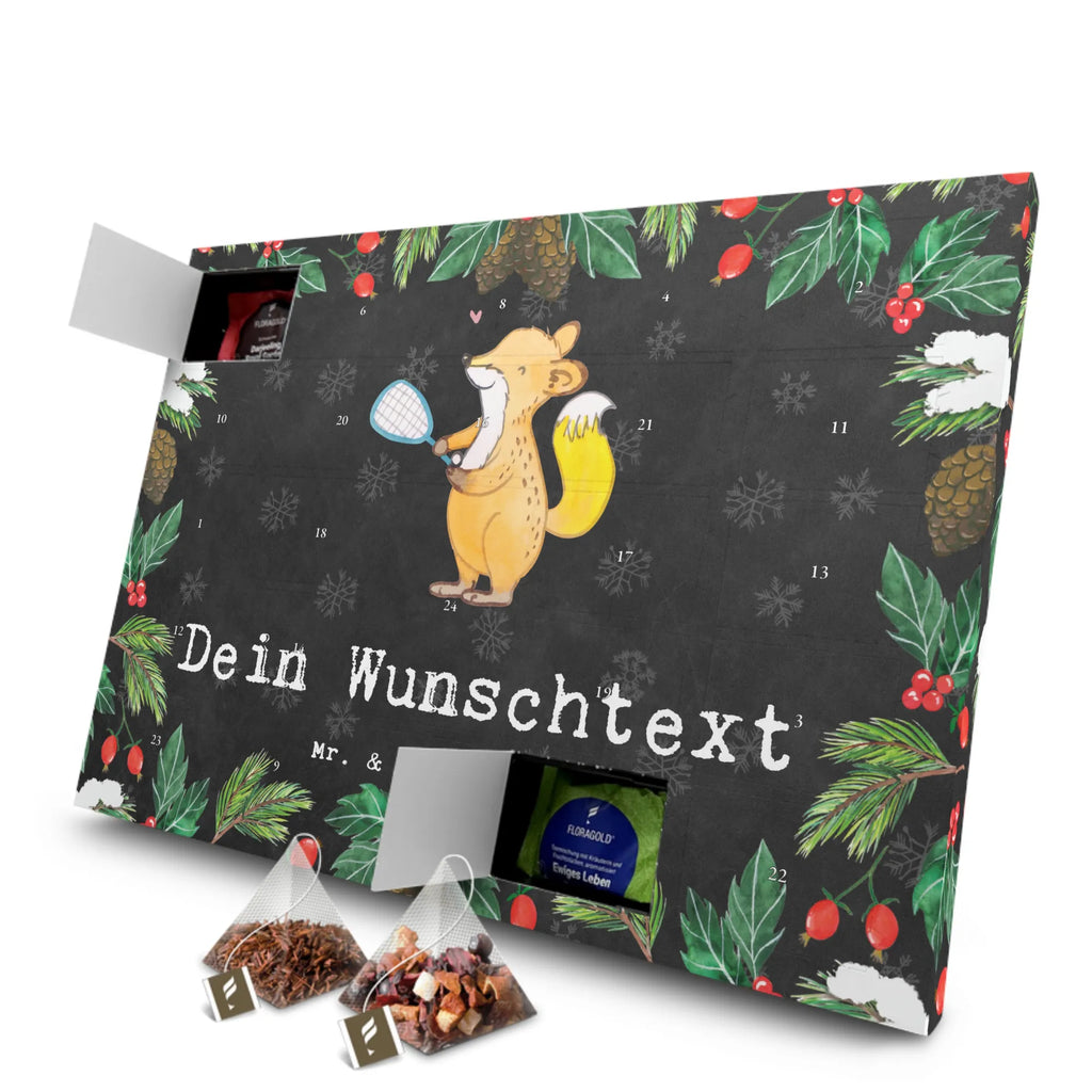 Personalisierter Tee Adventskalender Fuchs Squash spielen Personalisierter Tee Adventskalender, Sportler, Schenken, Gewinn, Auszeichnung, Dankeschön, Danke, Hobby, Sportart, Geschenk, Sport, Ballsport, Squashhalle, Squash spielen