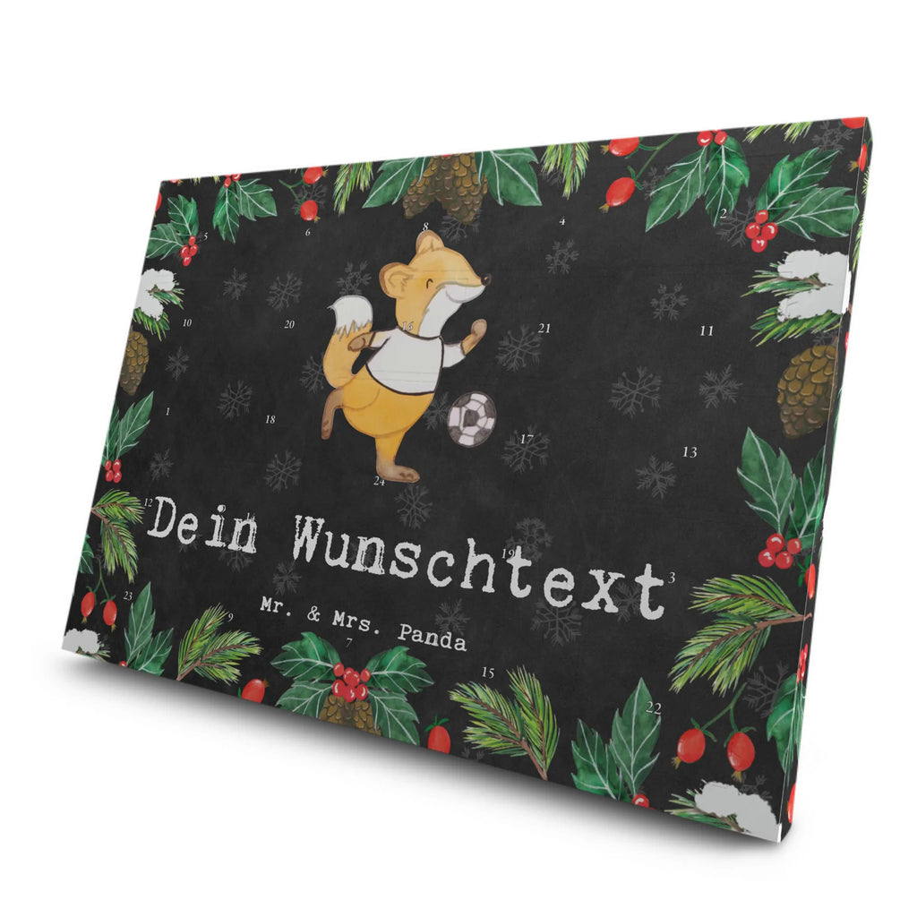 Personalisierter Tee Adventskalender Fuchs Fußball spielen Personalisierter Tee Adventskalender, Geschenk, Schenken, Sport, Sportart, Hobby, Danke, Dankeschön, Auszeichnung, Gewinn, Sportler, Soccer, Bolzplatz, Fußballer, Fußball, Fußballerin, Bolzen