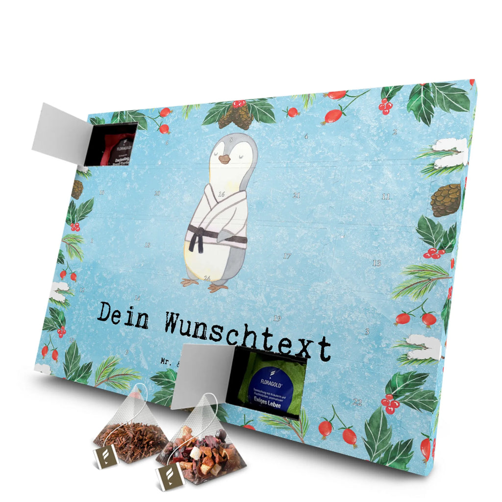 Personalisierter Tee Adventskalender Pinguin Karate Personalisierter Tee Adventskalender, Geschenk, Schenken, Sport, Sportart, Hobby, Danke, Dankeschön, Auszeichnung, Gewinn, Sportler, Selbstverteidigung, Karate Verein, Kampfsportart, Kampfkunst, Karate