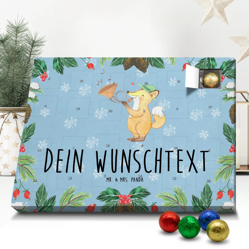 Adventskalender mit Namen Fuchs Jagdhorn Personalisierter Adventskalender, Adventskalender mit Namen, Musikliebhaber, Geschenke Musiker, Instrumente, Horn, Fuchs, Jagd, Jagdhorn, Blasinstrument, Blechblasinstrument