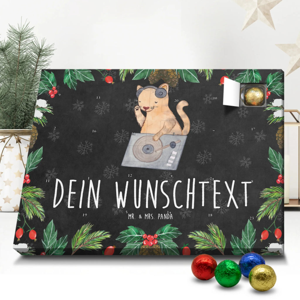 Adventskalender mit Namen Katze DJ Personalisierter Adventskalender, Adventskalender mit Namen, Musikliebhaber, Instrumente, Geschenke Musiker, Feiern, Katze, Tanzen, Club, Disko, DJ