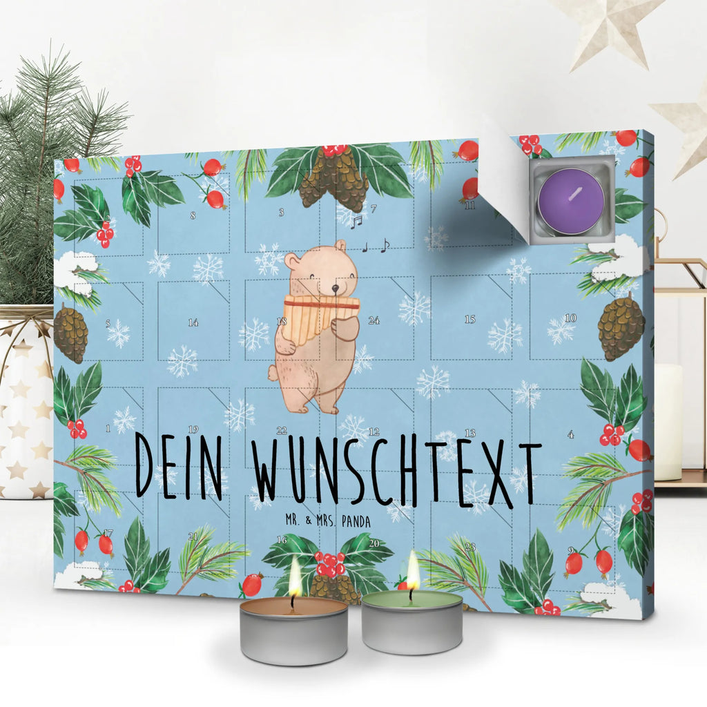 Personalisierter Duftkerzen Adventskalender Bär Panflöte Personalisierter Duftkerzen Adventskalender, Instrumente, Geschenke Musiker, Musikliebhaber, Pan, Bär, Flöte, Panflöte, Blasinstrument