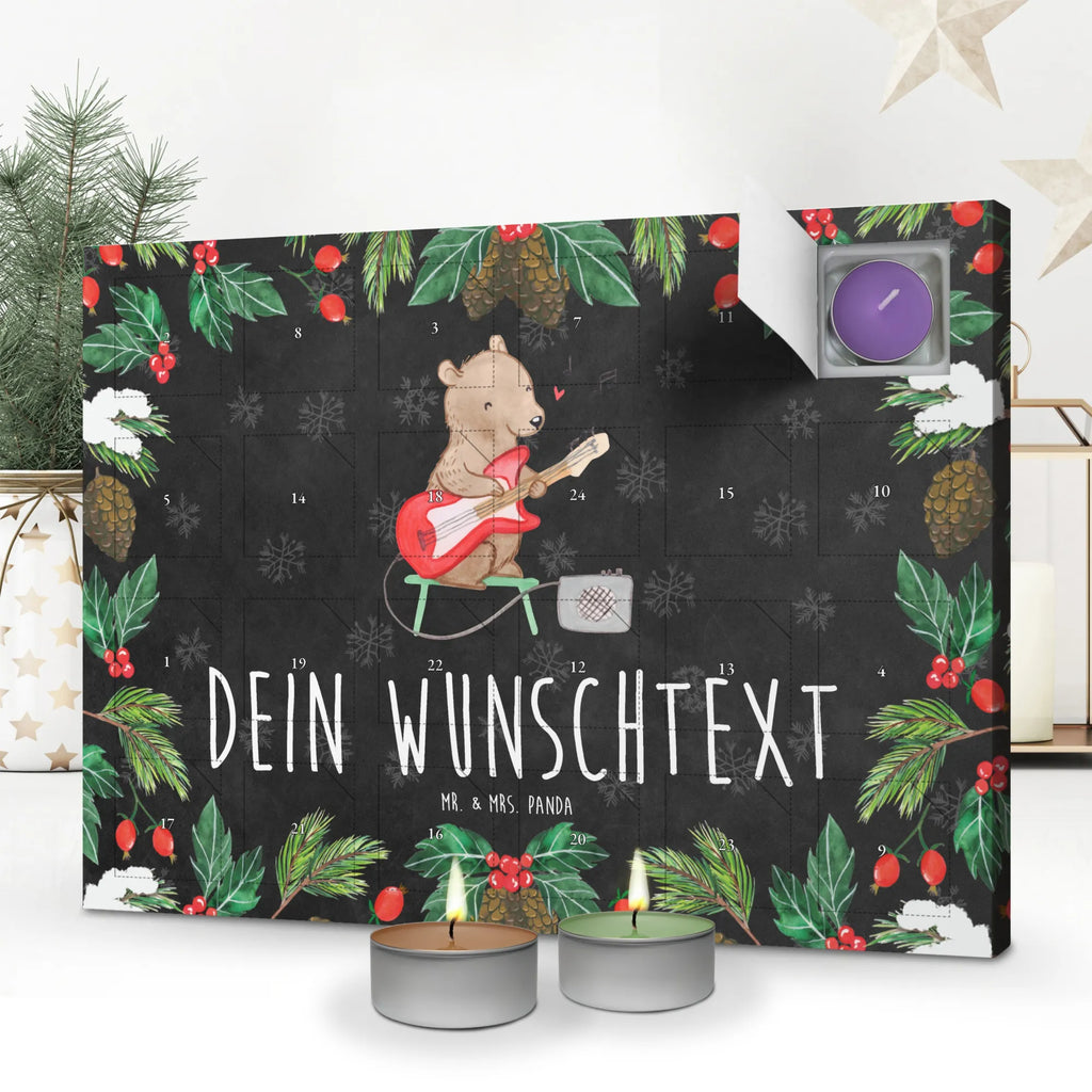  Niedźwiedź e-gitara Personalisierter Duftkerzen Adventskalender, Instrumente, Geschenke Musiker, Musikliebhaber, Gitarre, E-Gitarre, Bär, Solo, Band, Verstärker