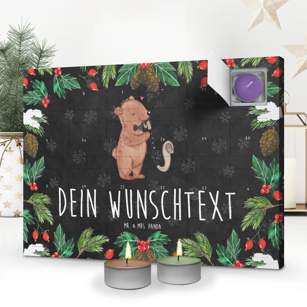 Personalisierter Duftkerzen Adventskalender Bär Bassethorn Personalisierter Duftkerzen Adventskalender, Instrumente, Geschenke Musiker, Musikliebhaber, Orchester, Klarinette, Holzblasinstrument, Bassethorn, Bass, Bär