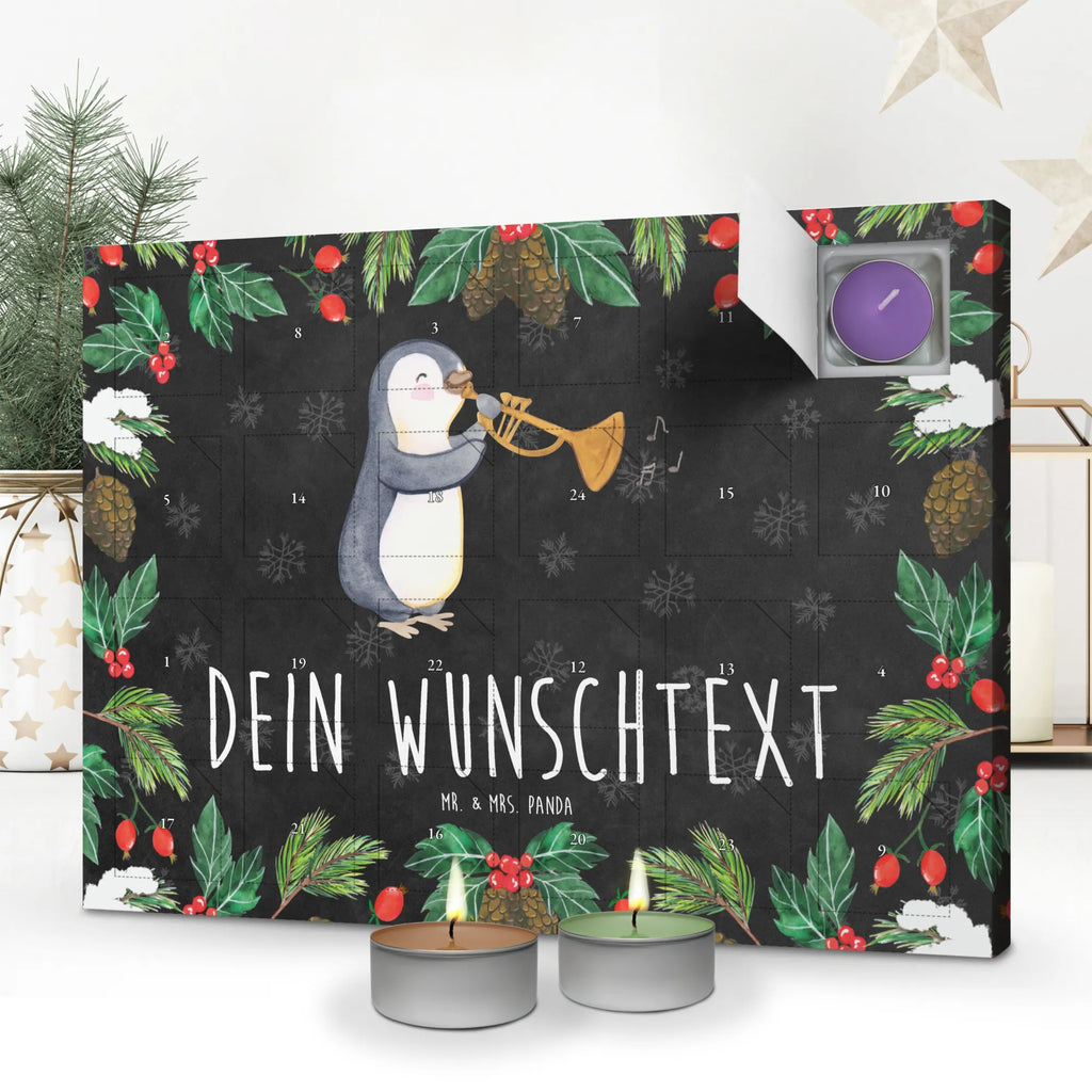 Personalisierter Duftkerzen Adventskalender Pinguin Posaune Personalisierter Duftkerzen Adventskalender, Instrumente, Geschenke Musiker, Musikliebhaber, Posaune, Blechblasinstrument, Pinguin, Orchester, Bigband, Klassik, Jazz