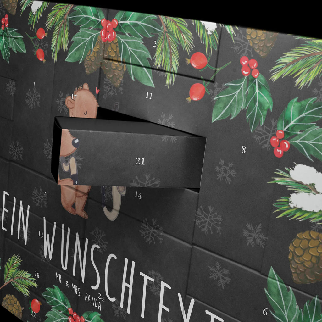  Niedźwiedź róg basetowy Befüllbarer Adventskalender, Adventskalender Zum Selbst Befüllen, Instrumente, Geschenke Musiker, Musikliebhaber, Holzblasinstrument, Klarinette, Bass, Bär, Orchester, Bassethorn