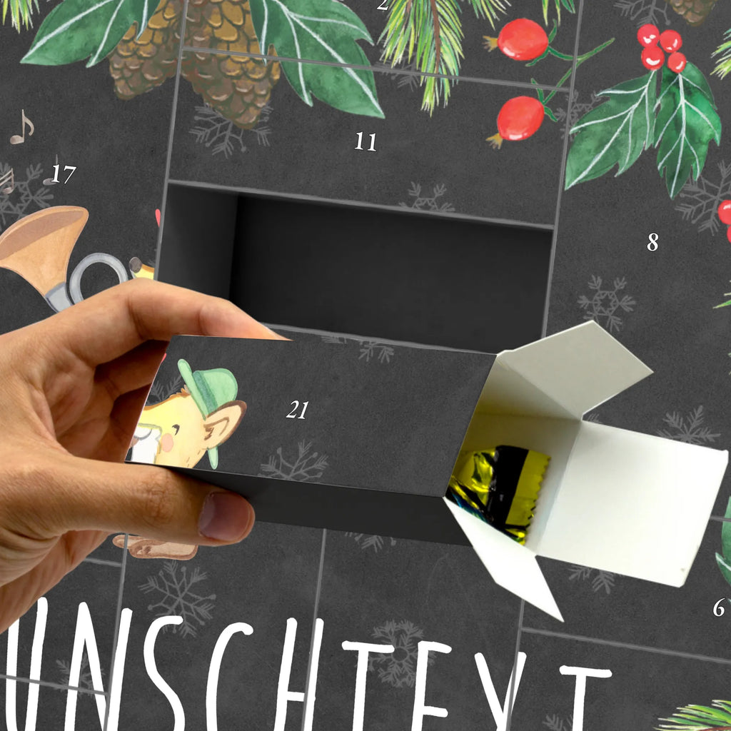  Lis róg myśliwski Adventskalender Zum Selbst Befüllen, Befüllbarer Adventskalender, Instrumente, Geschenke Musiker, Musikliebhaber, Jagdhorn, Horn, Fuchs, Jagd, Blechblasinstrument, Blasinstrument