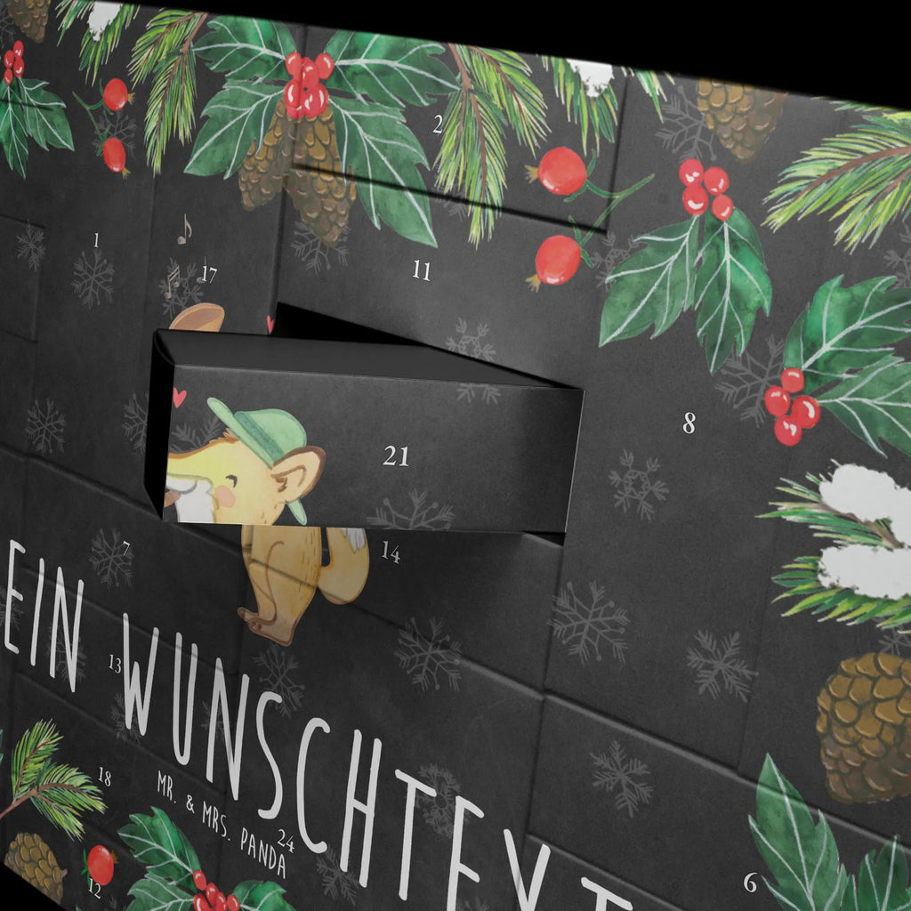  Lis róg myśliwski Adventskalender Zum Selbst Befüllen, Befüllbarer Adventskalender, Instrumente, Geschenke Musiker, Musikliebhaber, Jagdhorn, Horn, Fuchs, Jagd, Blechblasinstrument, Blasinstrument