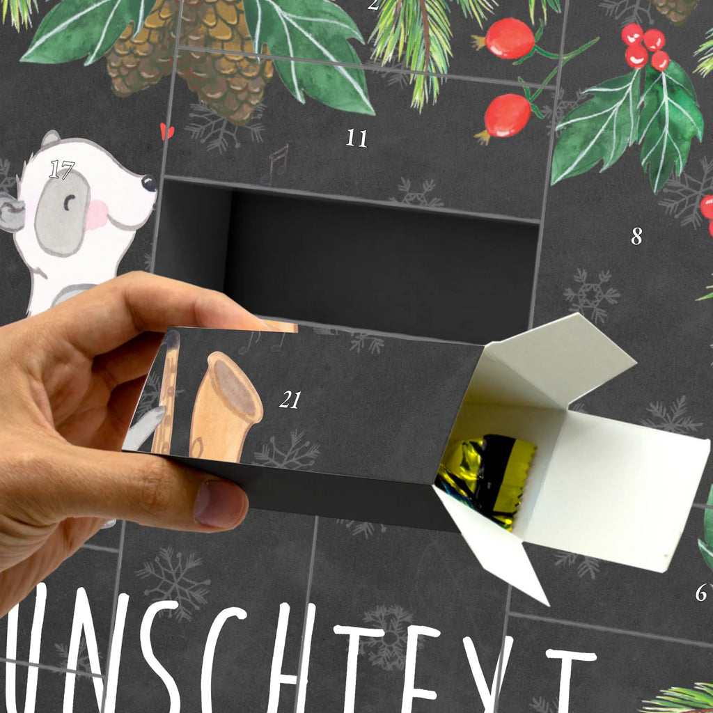 Personalisierter Befüllbarer Adventskalender Panda Saxophon Adventskalender Zum Selbst Befüllen, Befüllbarer Adventskalender, Instrumente, Geschenke Musiker, Musikliebhaber, Saxophon, Panda, Orchester, Jazz, Holzbläser, Bigband