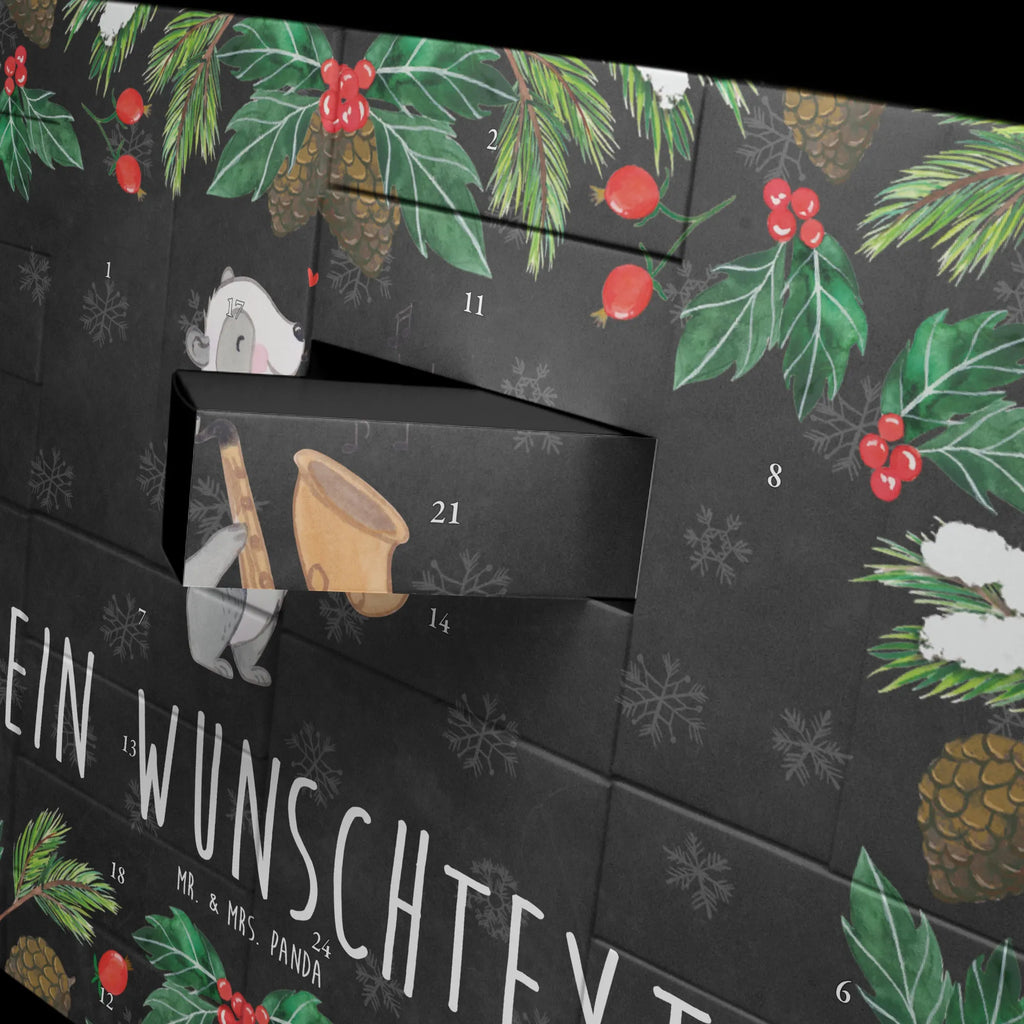 Personalisierter Befüllbarer Adventskalender Panda Saxophon Adventskalender Zum Selbst Befüllen, Befüllbarer Adventskalender, Instrumente, Geschenke Musiker, Musikliebhaber, Saxophon, Panda, Orchester, Jazz, Holzbläser, Bigband