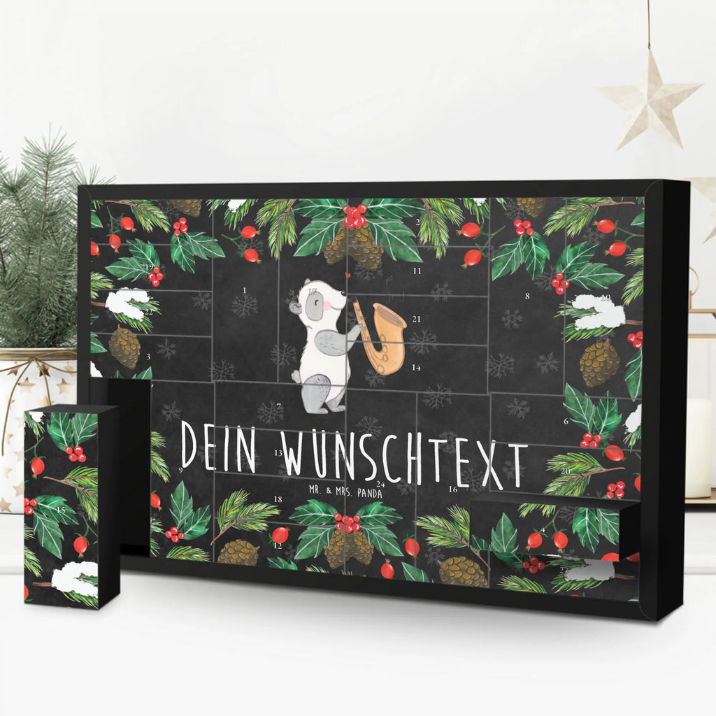 Personalisierter Befüllbarer Adventskalender Panda Saxophon Adventskalender Zum Selbst Befüllen, Befüllbarer Adventskalender, Instrumente, Geschenke Musiker, Musikliebhaber, Saxophon, Panda, Orchester, Jazz, Holzbläser, Bigband