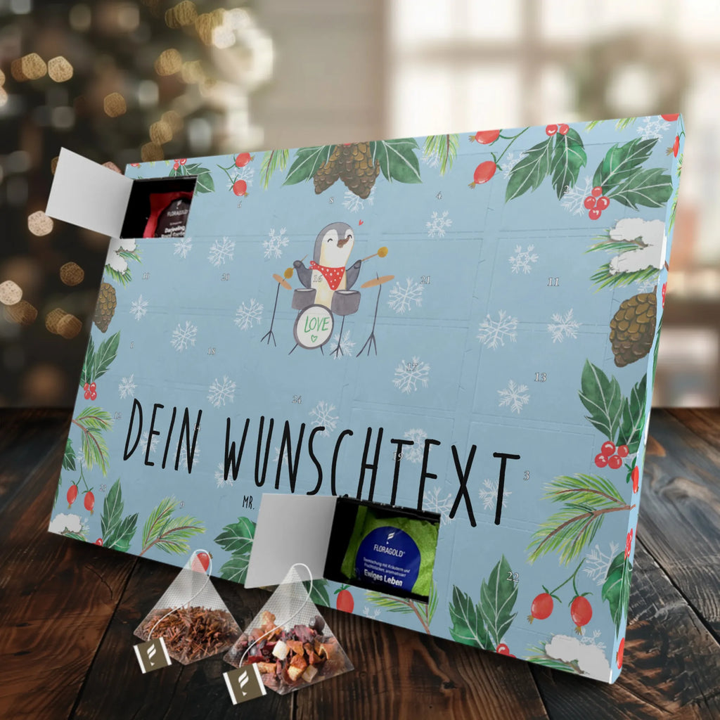  Penguin Drums Personalisierter Tee Adventskalender, Instrumente, Geschenke Musiker, Musikliebhaber