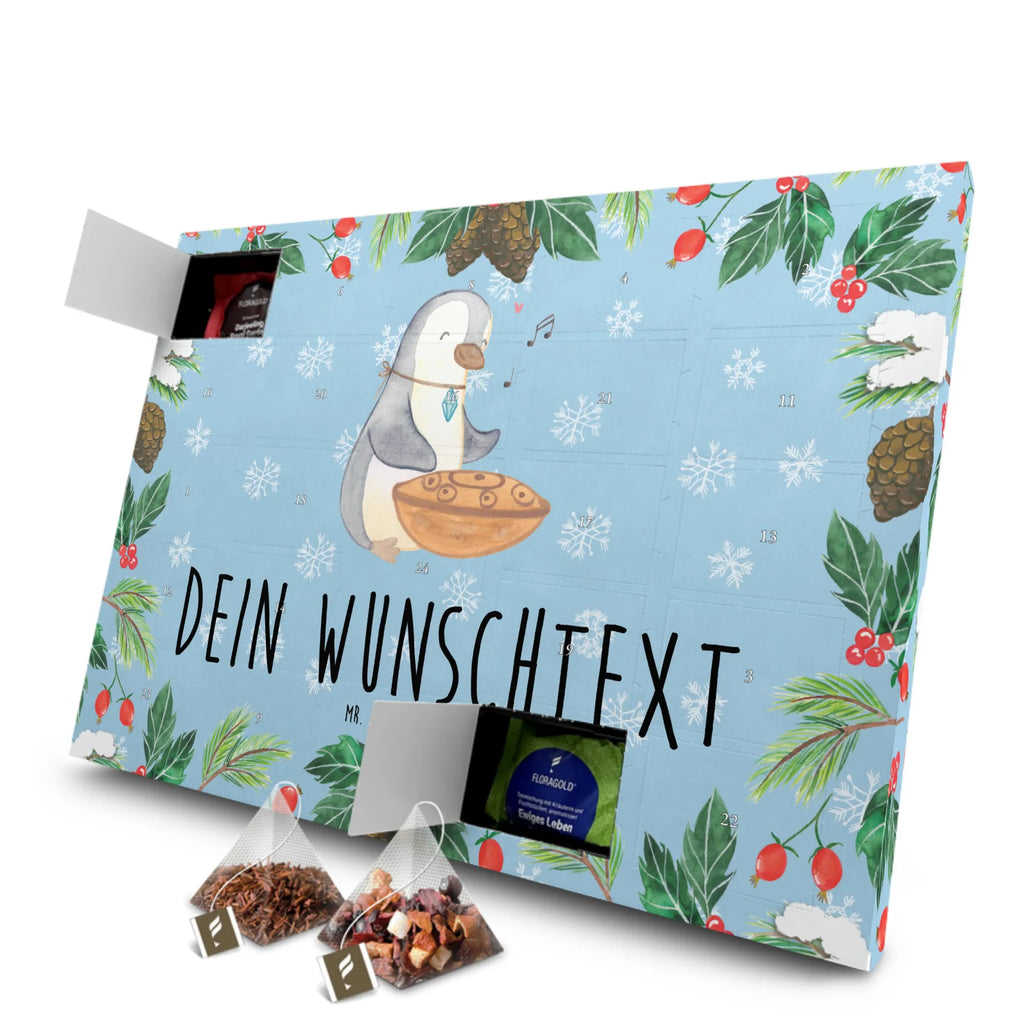 Personalisierter Tee Adventskalender Pinguin Handpan Personalisierter Tee Adventskalender, Instrumente, Geschenke Musiker, Musikliebhaber, Pinguin, Steel Pan, Stahltrommel, Handpan