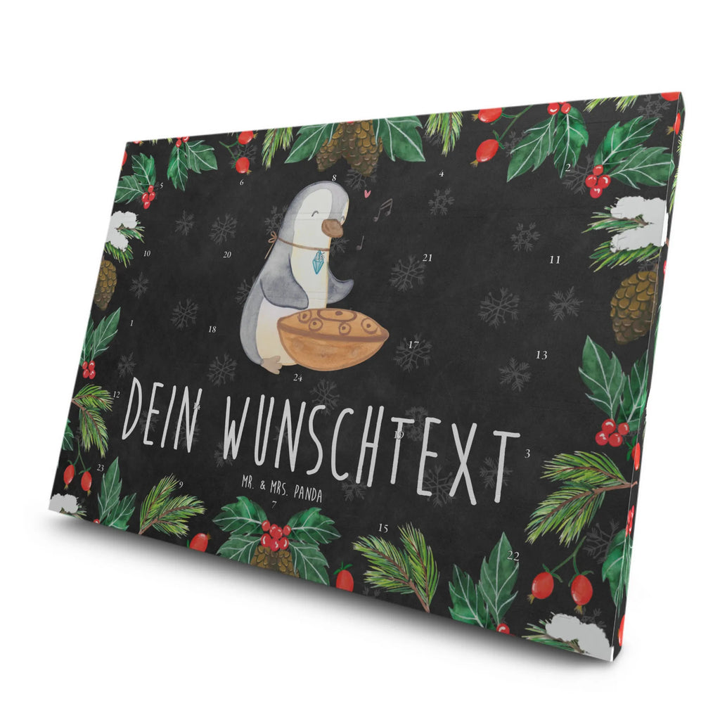 Personalisierter Tee Adventskalender Pinguin Handpan Personalisierter Tee Adventskalender, Instrumente, Geschenke Musiker, Musikliebhaber, Pinguin, Steel Pan, Stahltrommel, Handpan