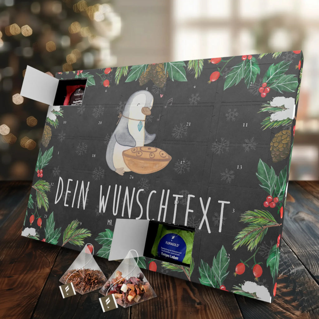 Personalisierter Tee Adventskalender Pinguin Handpan Personalisierter Tee Adventskalender, Instrumente, Geschenke Musiker, Musikliebhaber, Pinguin, Steel Pan, Stahltrommel, Handpan