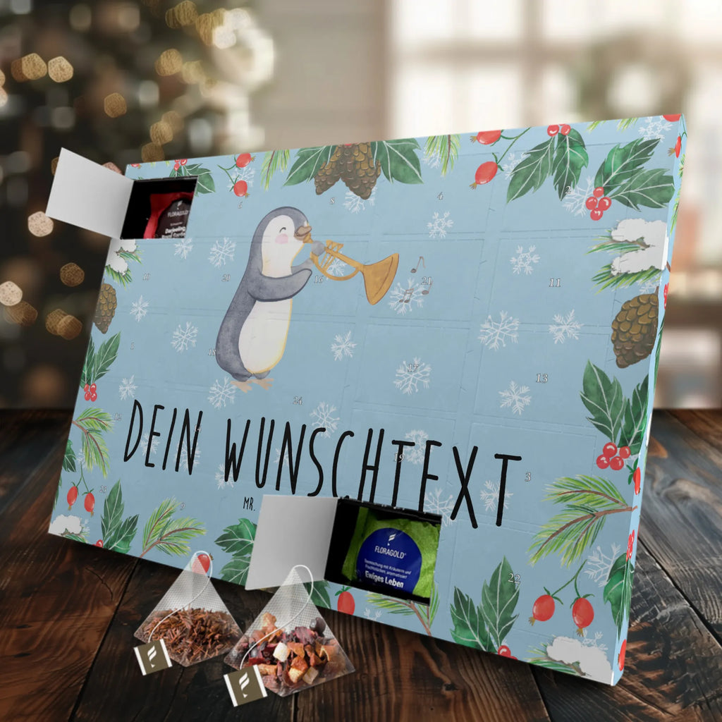  Pingwin puzon Personalisierter Tee Adventskalender, Instrumente, Geschenke Musiker, Musikliebhaber, Pinguin, Orchester, Posaune, Jazz, Blechblasinstrument, Bigband, Klassik