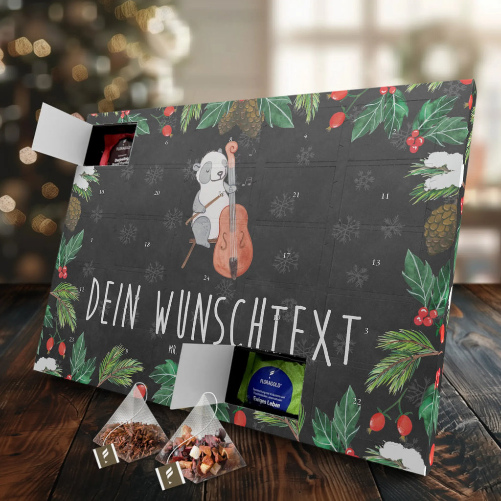  Panda kontrabas Personalisierter Tee Adventskalender, Instrumente, Geschenke Musiker, Musikliebhaber, Panda, Orchester, Ensemble, Bassinstrument, Kontrabass, Klassik, Streicher