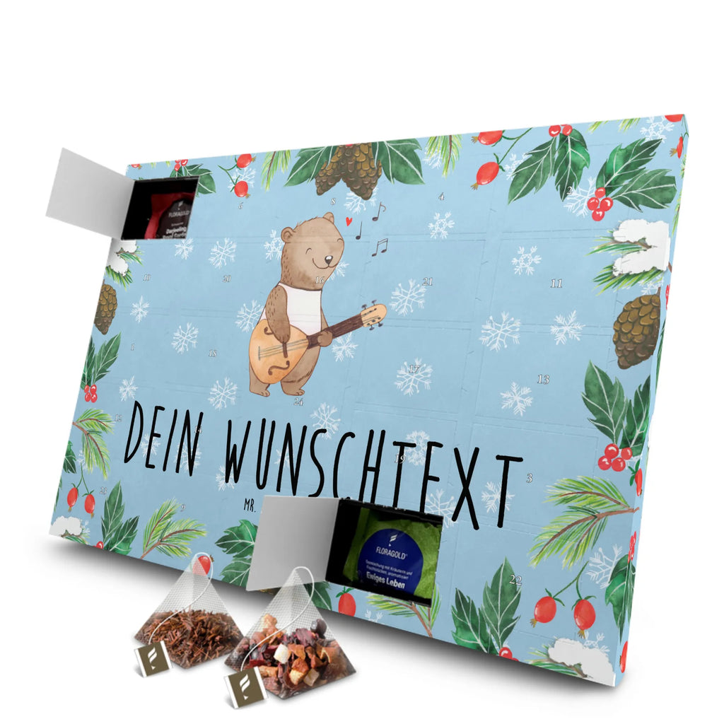  Bear Mandolin Personalisierter Tee Adventskalender, Instrumente, Geschenke Musiker, Musikliebhaber, Saiteninstrument, Barock, Mandoline, Bär, Zupfinstrument, Klassik