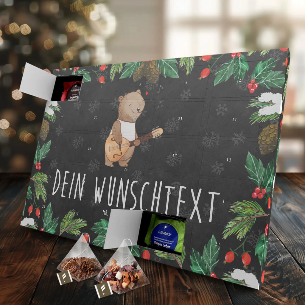  Bear Mandolin Personalisierter Tee Adventskalender, Instrumente, Geschenke Musiker, Musikliebhaber, Saiteninstrument, Barock, Mandoline, Bär, Zupfinstrument, Klassik