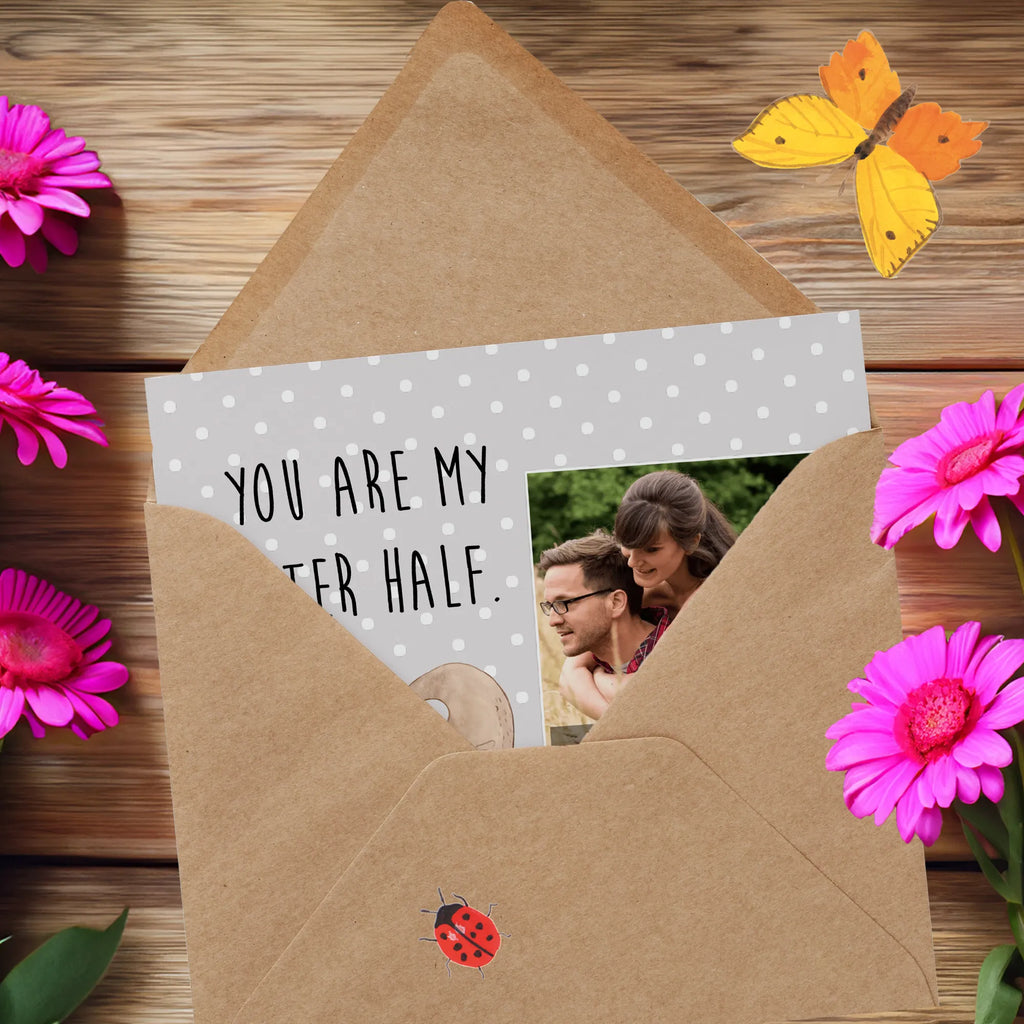 Personalized Photo Deluxe Card otter Heart Personalisierte Foto Grußkarte, Otter, Fischotter, Seeotter, Liebesgeschenk, Liebe, Verlobung, gemeinsames Leben, Bessere Hälfte, Liebesbeweis, Love you, Hochzeitstag, Jahrestag, Herz