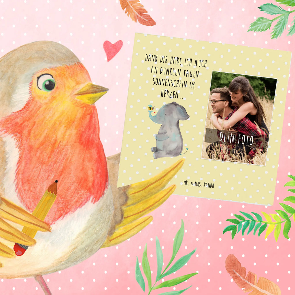 Personalized Photo Deluxe Card elephant bee Personalisierte Foto Grußkarte, Tiermotive, Gute Laune, lustige Sprüche, Tiere, Elefant, Biene, Liebe, Liebesbeweis, Jahrestag, Liebesgeschenk, Heiratsantrag, Hochzeitsgeschenk, Liebesspruch