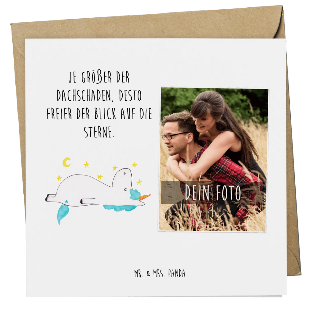 Personalized Photo Deluxe Card unicorn starry sky Personalisierte Foto Grußkarte, Einhorn, Einhörner, Einhorn Deko, Unicorn, Verrückt, Sternenhimmel, Dachschaden, Sterne