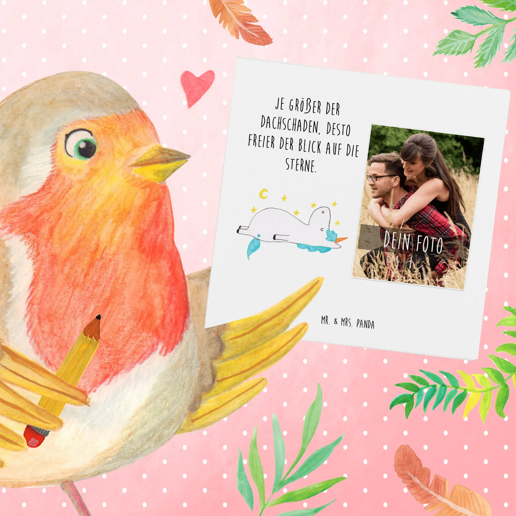 Personalized Photo Deluxe Card unicorn starry sky Personalisierte Foto Grußkarte, Einhorn, Einhörner, Einhorn Deko, Unicorn, Verrückt, Sternenhimmel, Dachschaden, Sterne