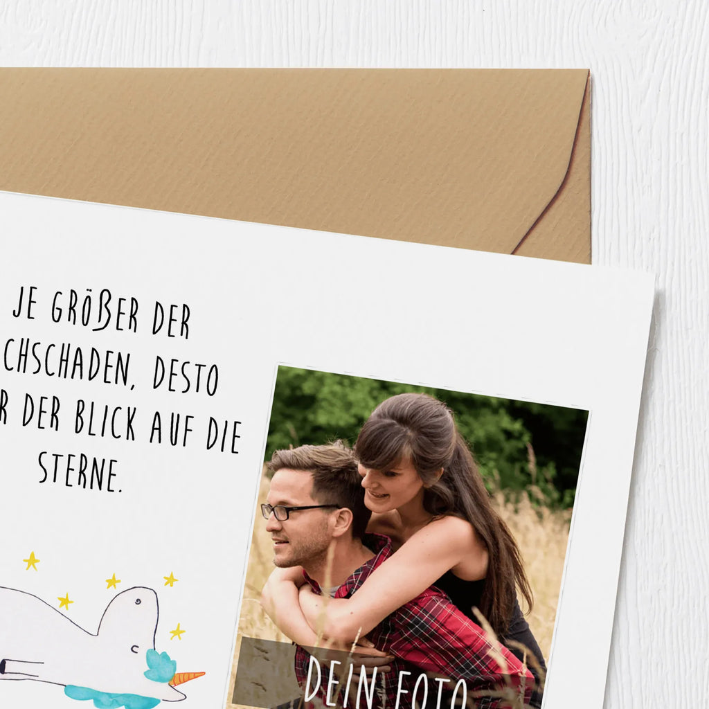 Personalized Photo Deluxe Card unicorn starry sky Personalisierte Foto Grußkarte, Einhorn, Einhörner, Einhorn Deko, Unicorn, Verrückt, Sternenhimmel, Dachschaden, Sterne