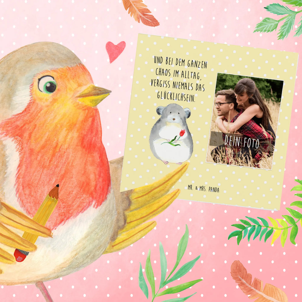 Personalized Photo Deluxe Card chinchilla flower Personalisierte Foto Grußkarte, Tiermotive, Gute Laune, lustige Sprüche, Tiere, Chinchilla, Chinchillas, Liebeskummer, Kummer, Depressionen, traurig sein, Chaos, Glücklichsein, Büro, Büroalltag