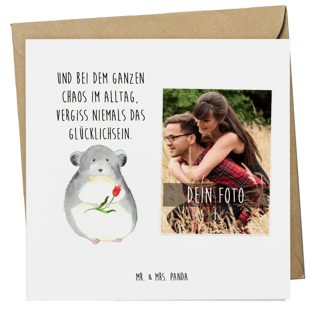Personalized Photo Deluxe Card chinchilla flower Personalisierte Foto Grußkarte, Tiermotive, Gute Laune, lustige Sprüche, Tiere, Chinchilla, Chinchillas, Liebeskummer, Kummer, Depressionen, traurig sein, Chaos, Glücklichsein, Büro, Büroalltag