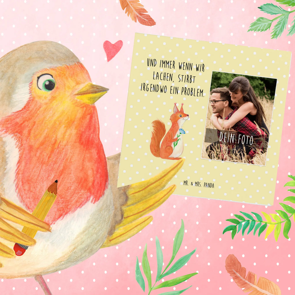 Personalized Photo Deluxe Card Squirrel flower Personalisierte Foto Grußkarte, Tiermotive, Gute Laune, lustige Sprüche, Tiere, Eichhörnchen, Eichhorn, Spruch positiv, Lachen, Spaß, Motivation Sprüche, Motivation Bilder, glücklich Spruch, Spruch Deko