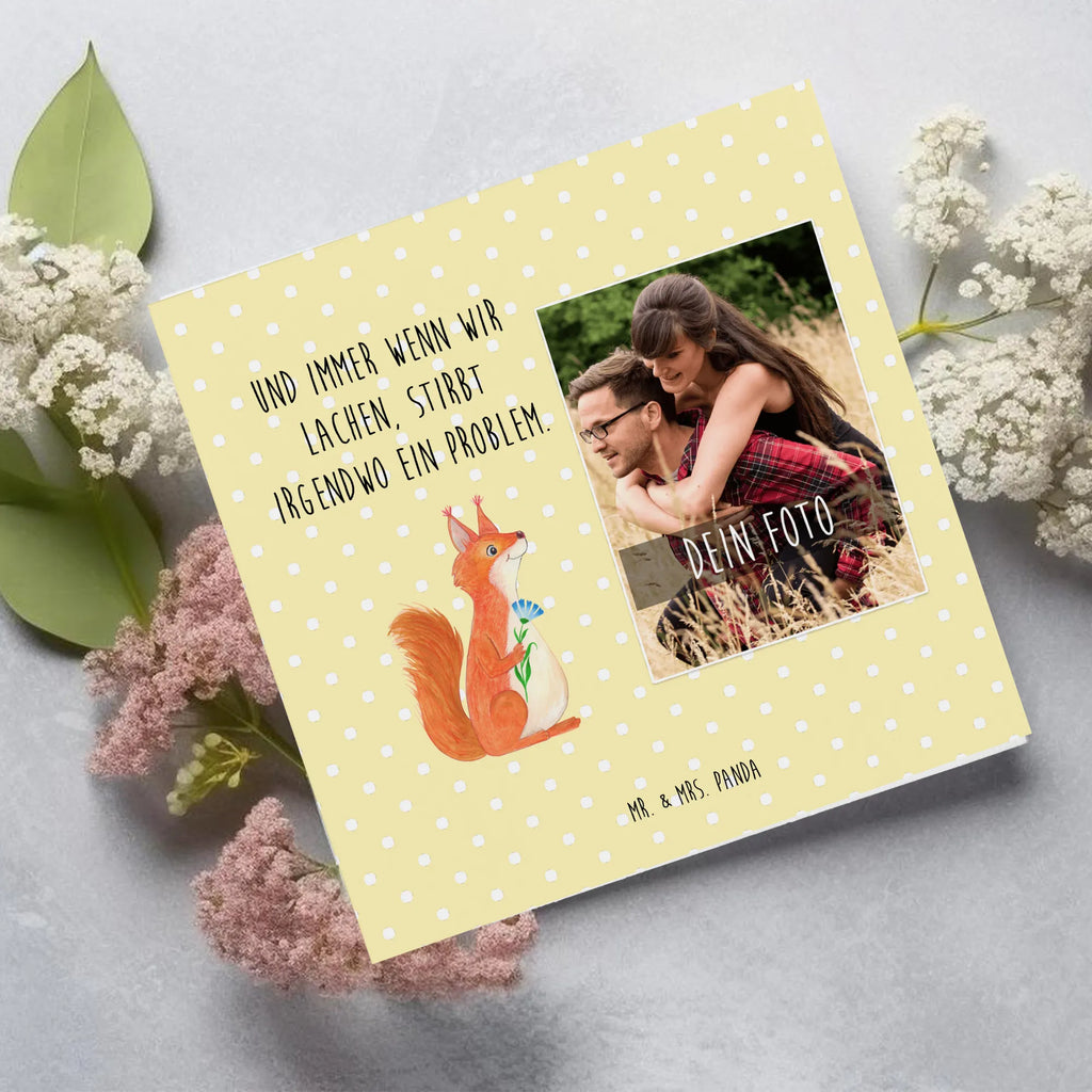 Personalized Photo Deluxe Card Squirrel flower Personalisierte Foto Grußkarte, Tiermotive, Gute Laune, lustige Sprüche, Tiere, Eichhörnchen, Eichhorn, Spruch positiv, Lachen, Spaß, Motivation Sprüche, Motivation Bilder, glücklich Spruch, Spruch Deko