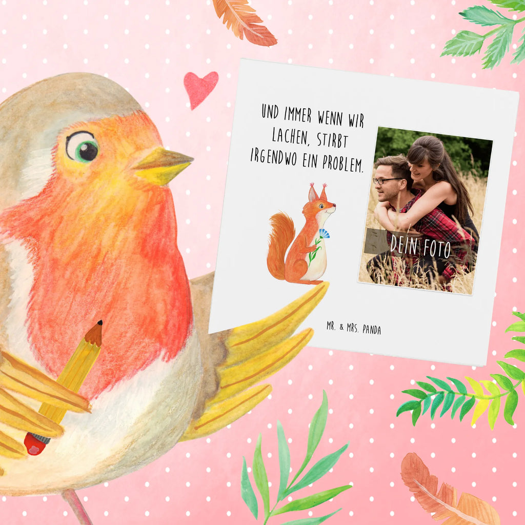 Personalized Photo Deluxe Card Squirrel flower Personalisierte Foto Grußkarte, Tiermotive, Gute Laune, lustige Sprüche, Tiere, Eichhörnchen, Eichhorn, Spruch positiv, Lachen, Spaß, Motivation Sprüche, Motivation Bilder, glücklich Spruch, Spruch Deko