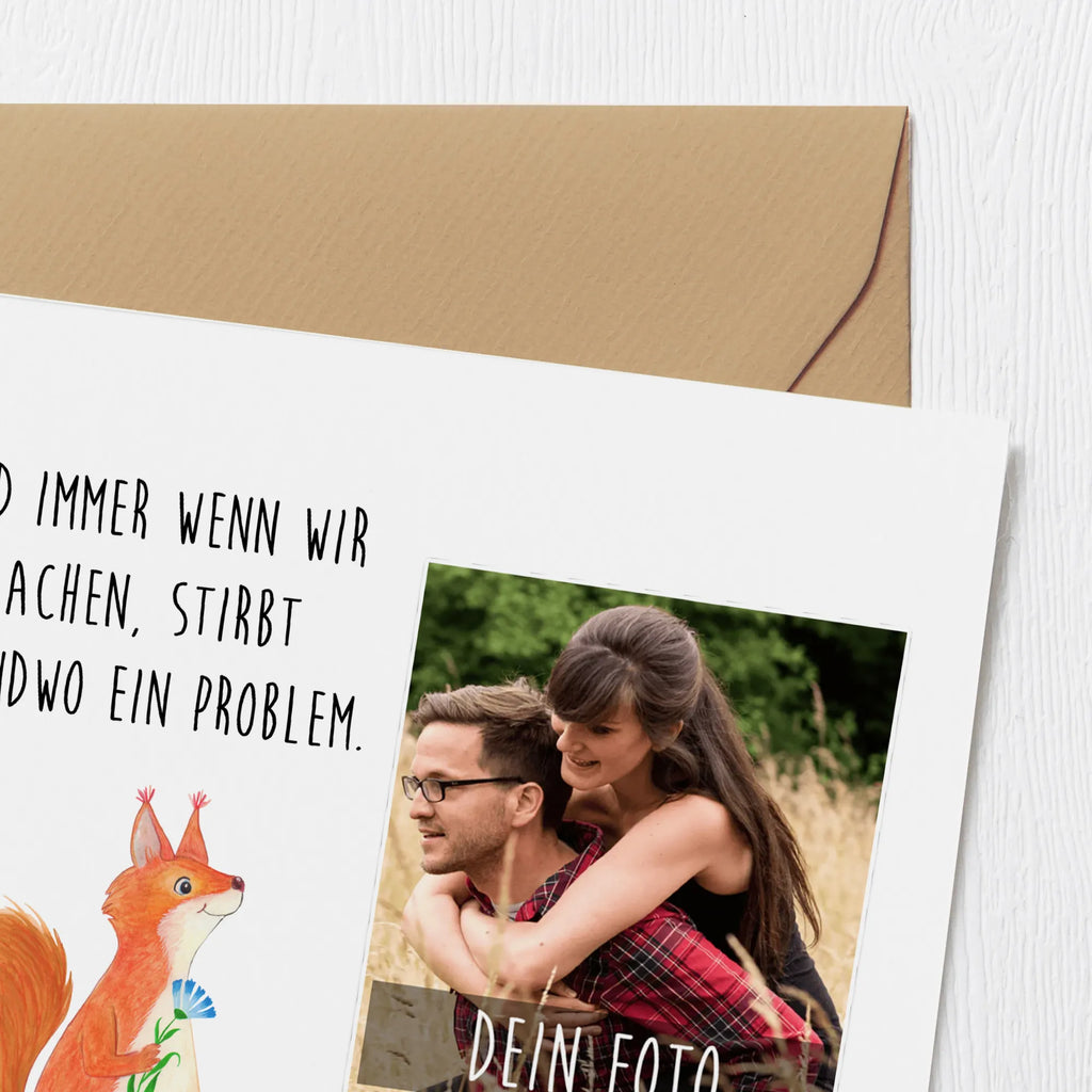 Personalized Photo Deluxe Card Squirrel flower Personalisierte Foto Grußkarte, Tiermotive, Gute Laune, lustige Sprüche, Tiere, Eichhörnchen, Eichhorn, Spruch positiv, Lachen, Spaß, Motivation Sprüche, Motivation Bilder, glücklich Spruch, Spruch Deko