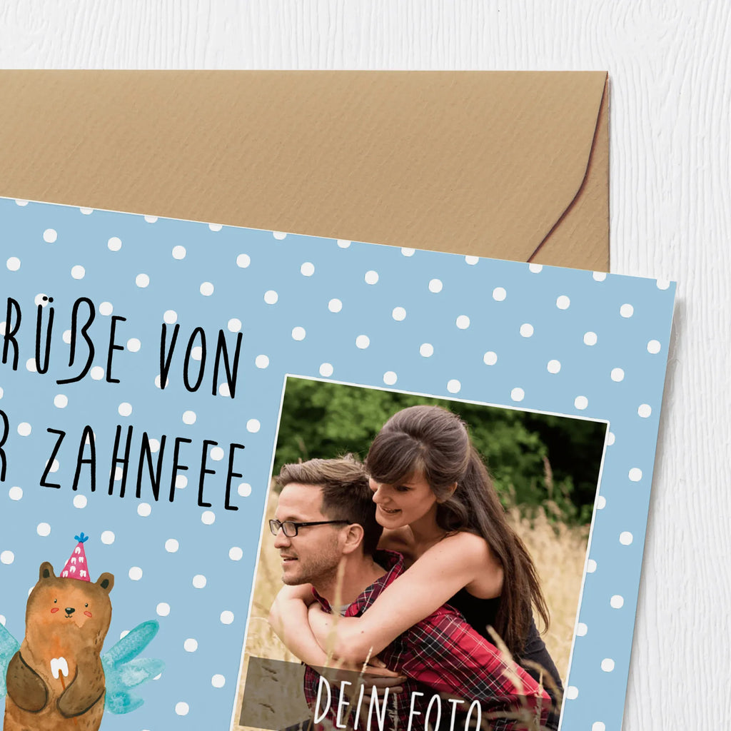 Personalized Photo Deluxe Card bear tooth fairy Personalisierte Foto Grußkarte, Bär, Teddy, Teddybär, Erster Zahn, Fee, Zahnfee, Milchzahn