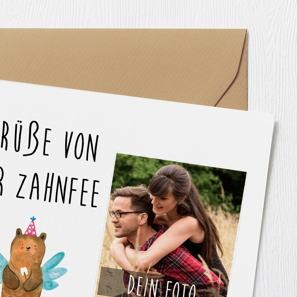 Personalized Photo Deluxe Card bear tooth fairy Personalisierte Foto Grußkarte, Bär, Teddy, Teddybär, Erster Zahn, Fee, Zahnfee, Milchzahn