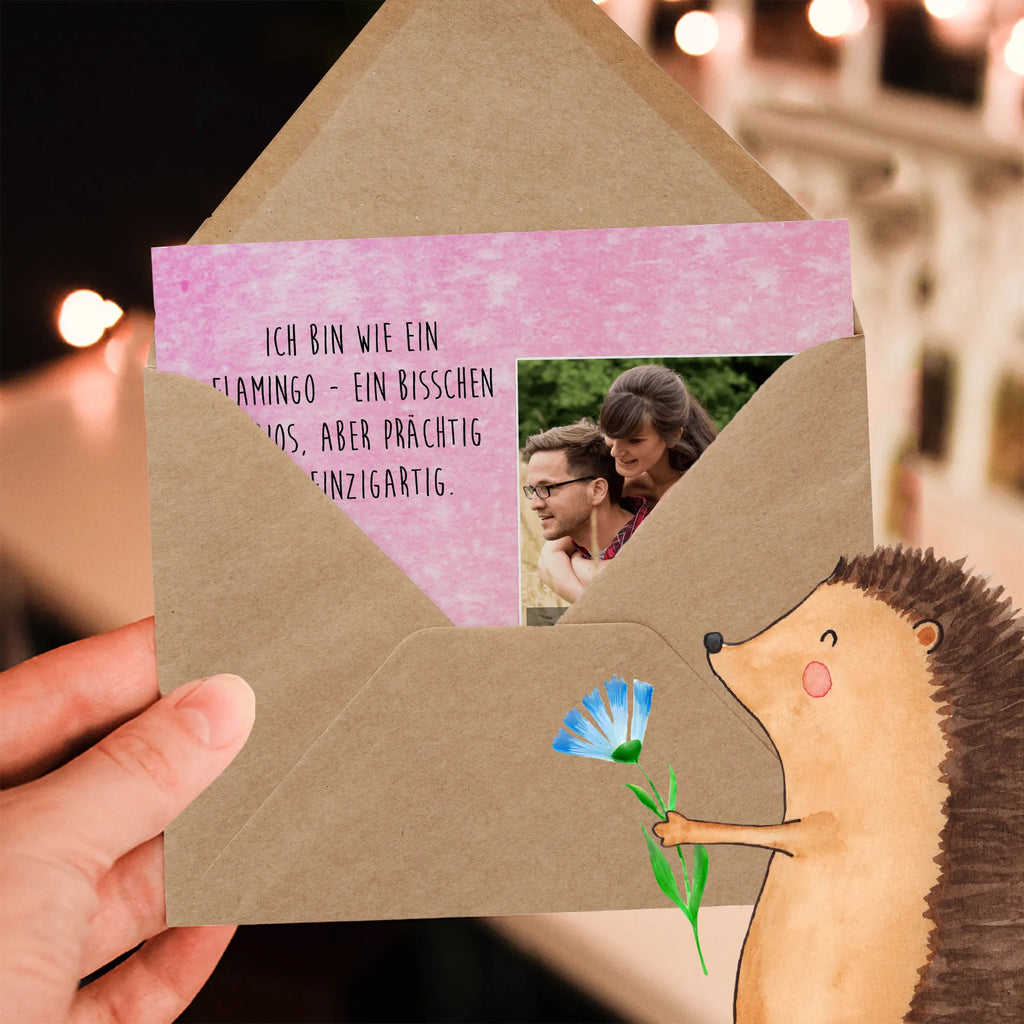 Personalized Photo Deluxe Card flamingo Classic Personalisierte Foto Grußkarte, Flamingo, Selbstliebe, Spruch, Freundinnen, Außenseiter, für mich, Tochter, Stolz, ich, Einzigartig, Geschwister, Freundin, Sohn