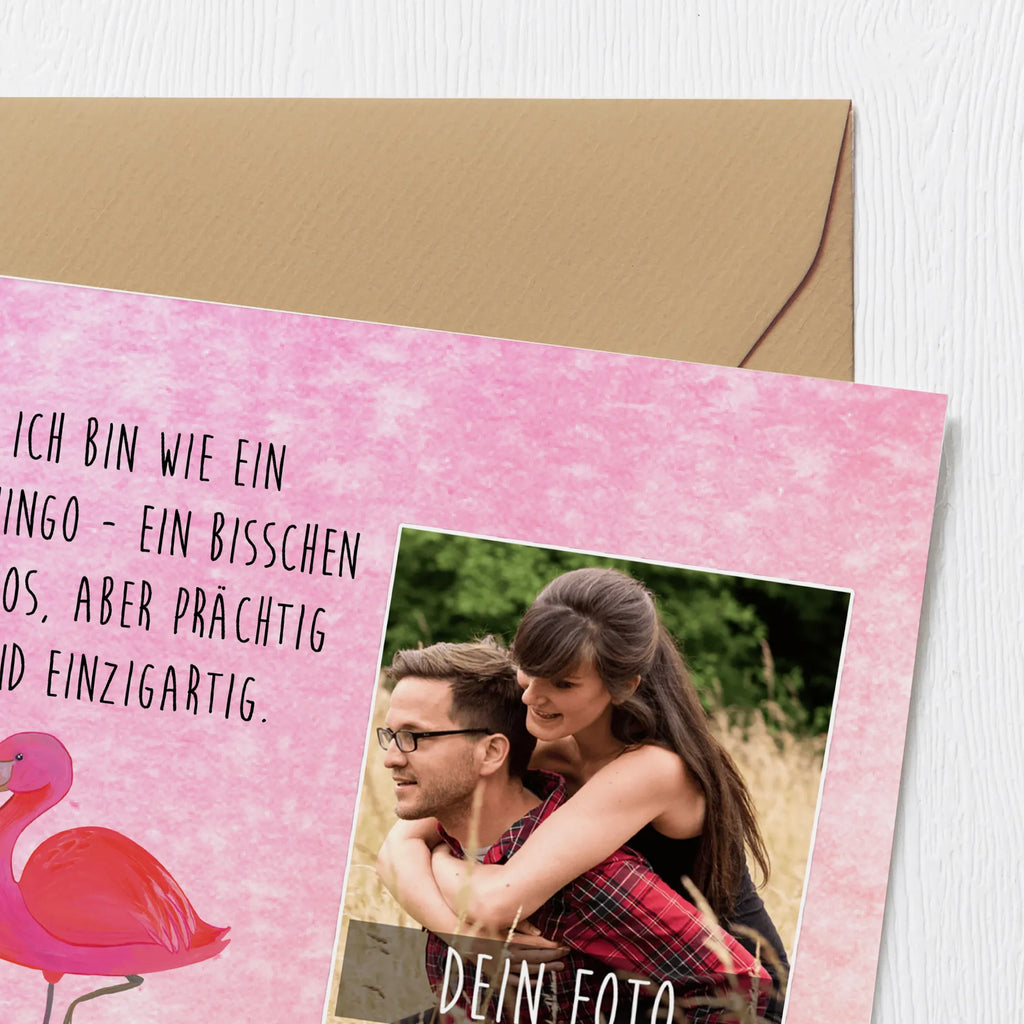 Personalized Photo Deluxe Card flamingo Classic Personalisierte Foto Grußkarte, Flamingo, Selbstliebe, Spruch, Freundinnen, Außenseiter, für mich, Tochter, Stolz, ich, Einzigartig, Geschwister, Freundin, Sohn