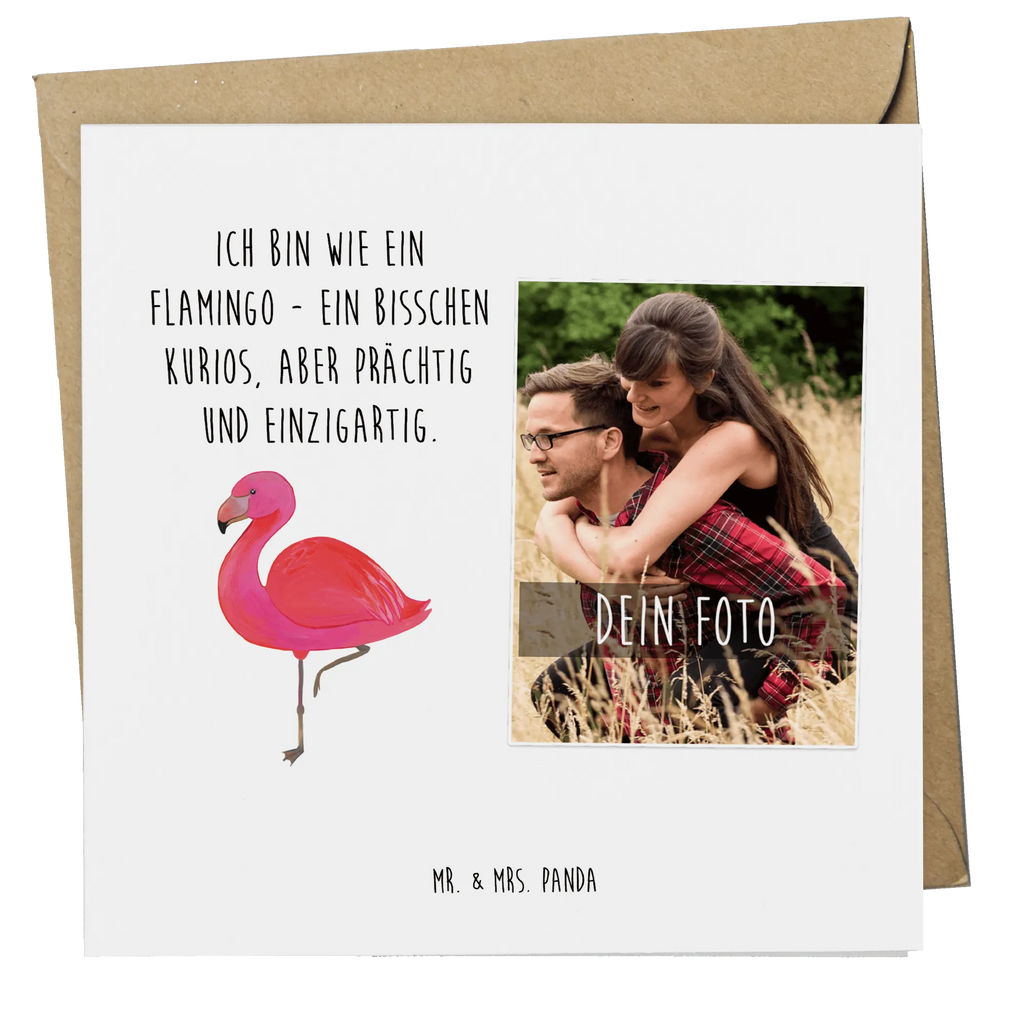 Personalized Photo Deluxe Card flamingo Classic Personalisierte Foto Grußkarte, Flamingo, Selbstliebe, Spruch, Freundinnen, Außenseiter, für mich, Tochter, Stolz, ich, Einzigartig, Geschwister, Freundin, Sohn