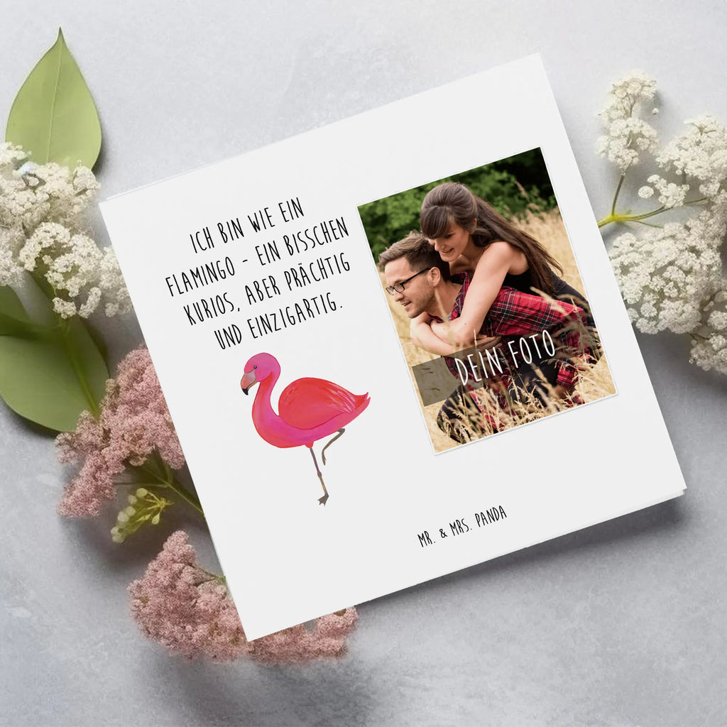 Personalized Photo Deluxe Card flamingo Classic Personalisierte Foto Grußkarte, Flamingo, Selbstliebe, Spruch, Freundinnen, Außenseiter, für mich, Tochter, Stolz, ich, Einzigartig, Geschwister, Freundin, Sohn