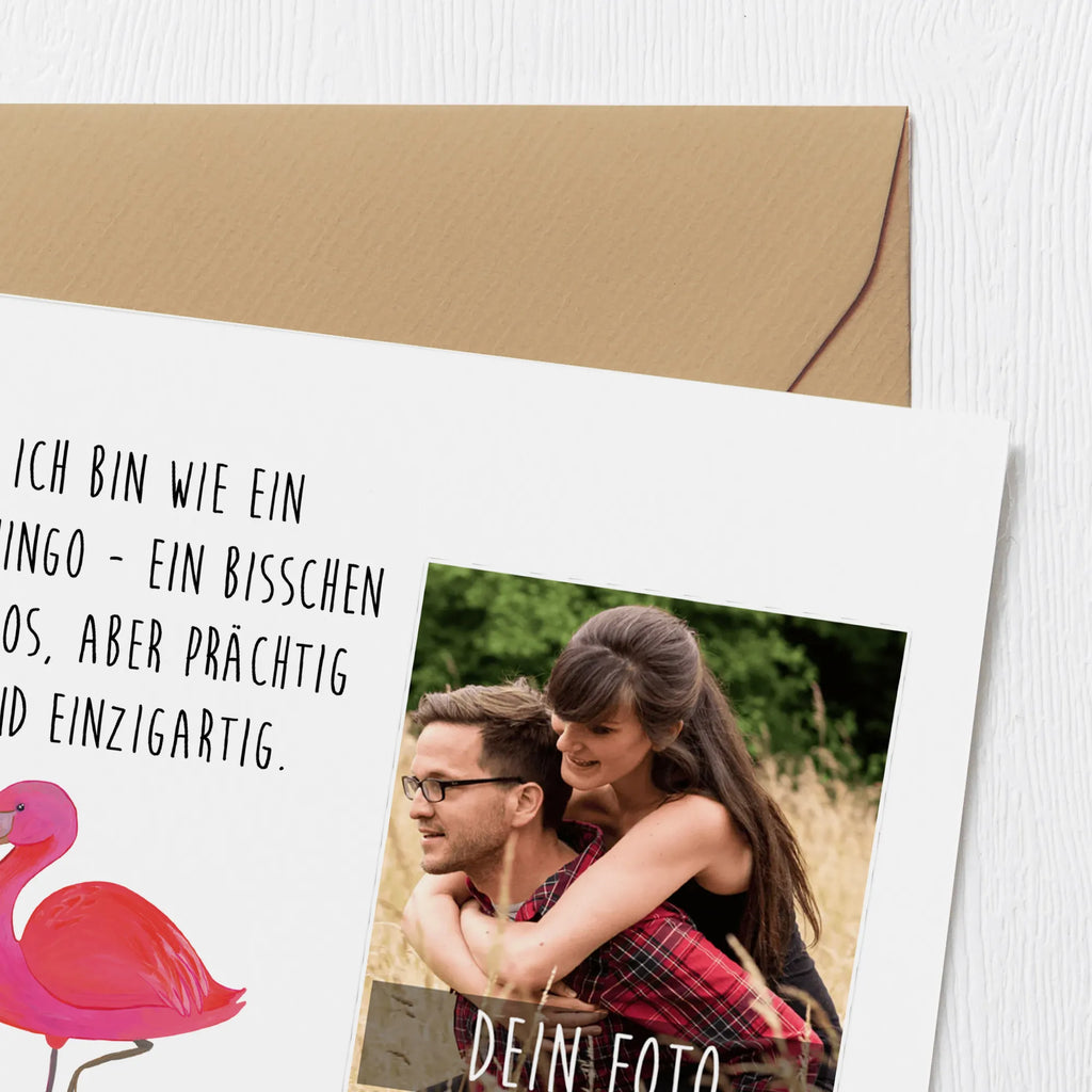 Personalized Photo Deluxe Card flamingo Classic Personalisierte Foto Grußkarte, Flamingo, Selbstliebe, Spruch, Freundinnen, Außenseiter, für mich, Tochter, Stolz, ich, Einzigartig, Geschwister, Freundin, Sohn