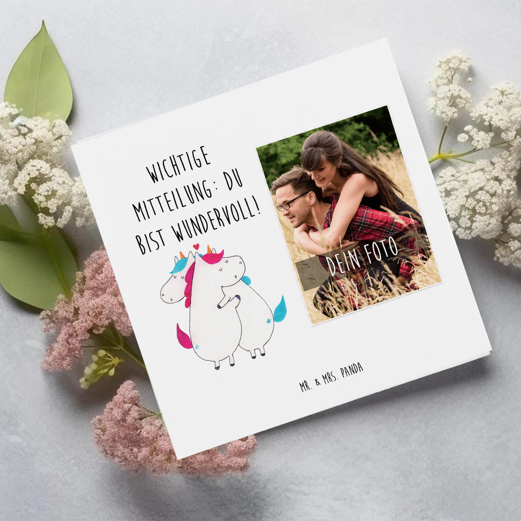 Personalized Photo Deluxe Card unicorn communication Personalisierte Foto Grußkarte, Einhorn, Einhörner, Einhorn Deko, Unicorn, Valentinstag, witzig, Partner, Ehe, Valentine, lustig, Geschenk, Spruch, Liebe