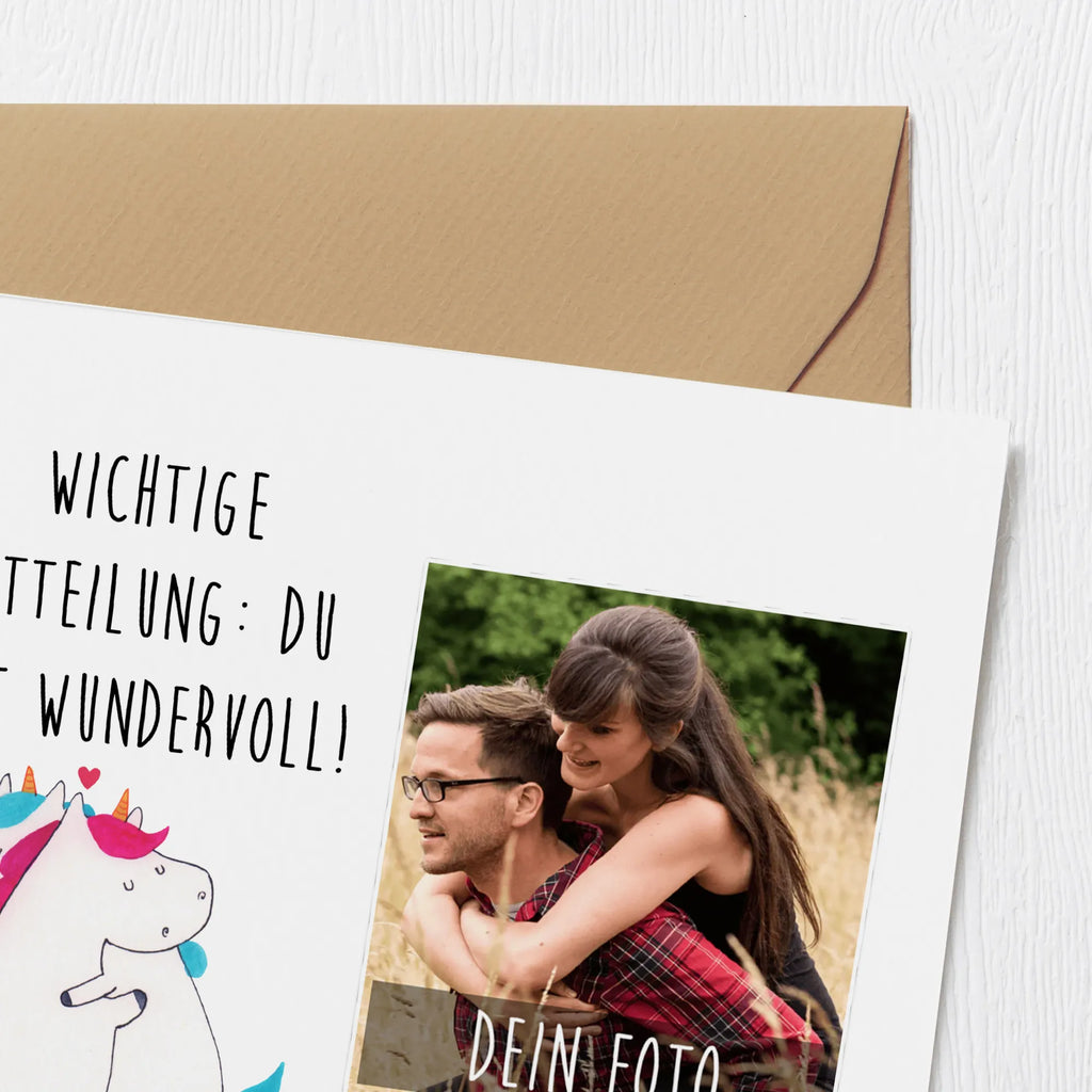 Personalized Photo Deluxe Card unicorn communication Personalisierte Foto Grußkarte, Einhorn, Einhörner, Einhorn Deko, Unicorn, Valentinstag, witzig, Partner, Ehe, Valentine, lustig, Geschenk, Spruch, Liebe