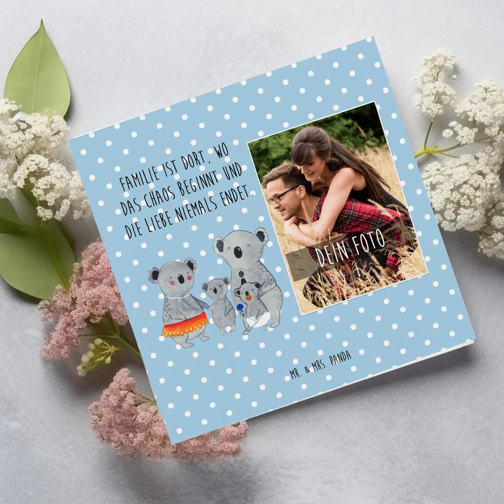 Personalized Photo Deluxe Card Koala Family Personalisierte Foto Grußkarte, Familie, Vatertag, Muttertag, Bruder, Schwester, Mama, Papa, Oma, Opa, Familienleben, Family, Kinder, Koala, Geschwister, Koalas