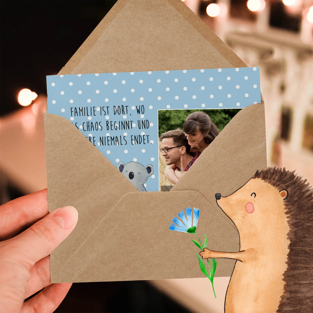 Personalized Photo Deluxe Card Koala Family Personalisierte Foto Grußkarte, Familie, Vatertag, Muttertag, Bruder, Schwester, Mama, Papa, Oma, Opa, Familienleben, Family, Kinder, Koala, Geschwister, Koalas