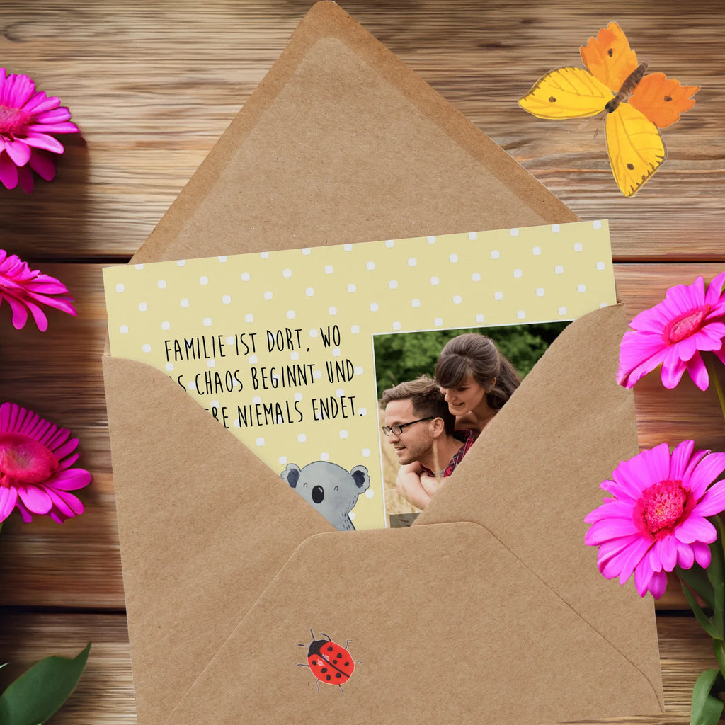 Personalized Photo Deluxe Card Koala Family Personalisierte Foto Grußkarte, Familie, Vatertag, Muttertag, Bruder, Schwester, Mama, Papa, Oma, Opa, Familienleben, Family, Kinder, Koala, Geschwister, Koalas