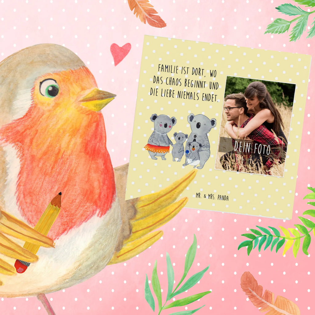 Personalized Photo Deluxe Card Koala Family Personalisierte Foto Grußkarte, Familie, Vatertag, Muttertag, Bruder, Schwester, Mama, Papa, Oma, Opa, Familienleben, Family, Kinder, Koala, Geschwister, Koalas