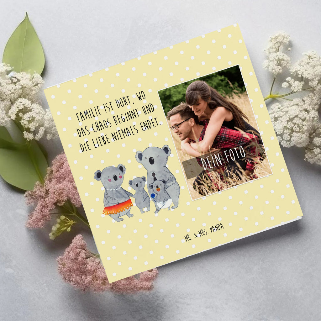 Personalized Photo Deluxe Card Koala Family Personalisierte Foto Grußkarte, Familie, Vatertag, Muttertag, Bruder, Schwester, Mama, Papa, Oma, Opa, Familienleben, Family, Kinder, Koala, Geschwister, Koalas