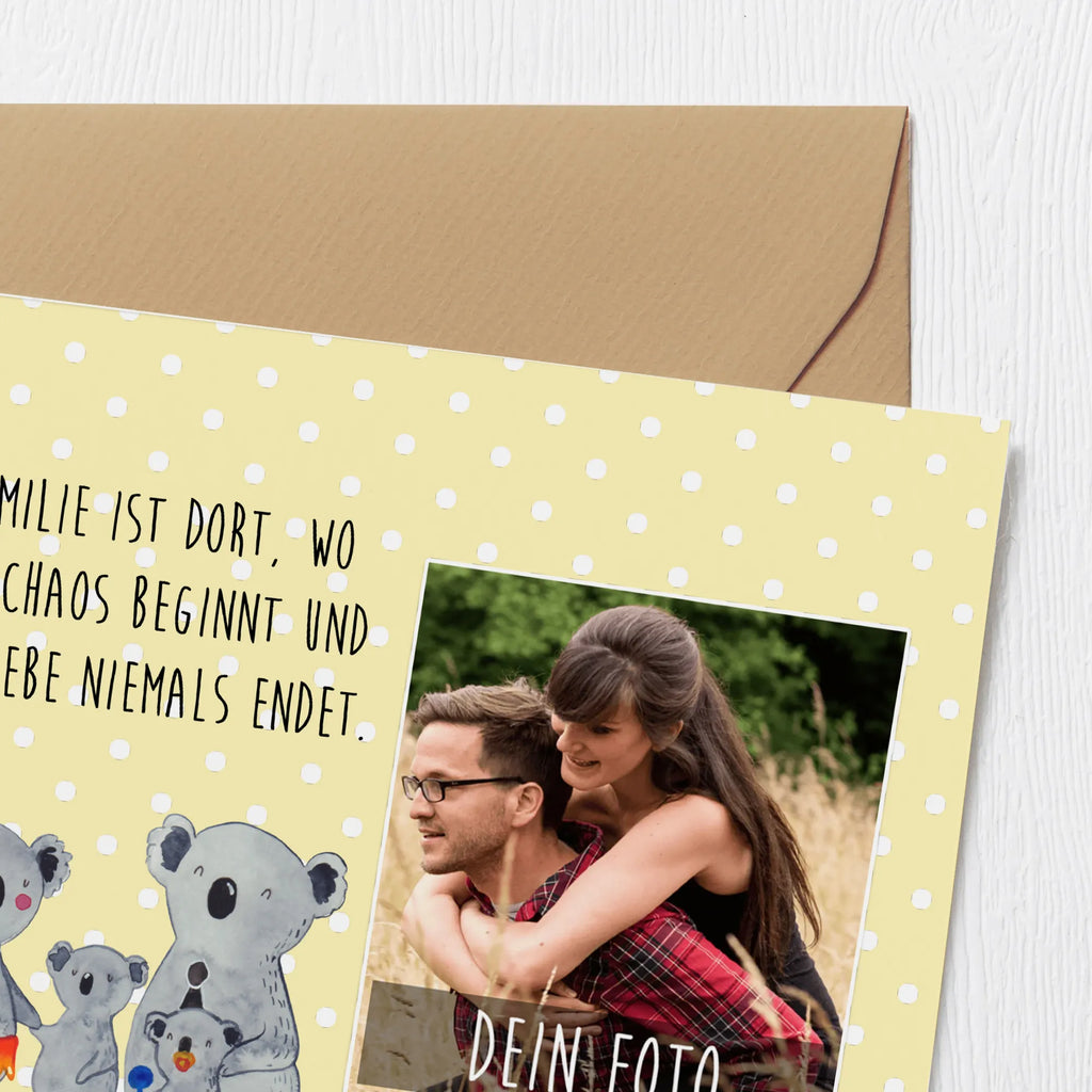 Personalized Photo Deluxe Card Koala Family Personalisierte Foto Grußkarte, Familie, Vatertag, Muttertag, Bruder, Schwester, Mama, Papa, Oma, Opa, Familienleben, Family, Kinder, Koala, Geschwister, Koalas