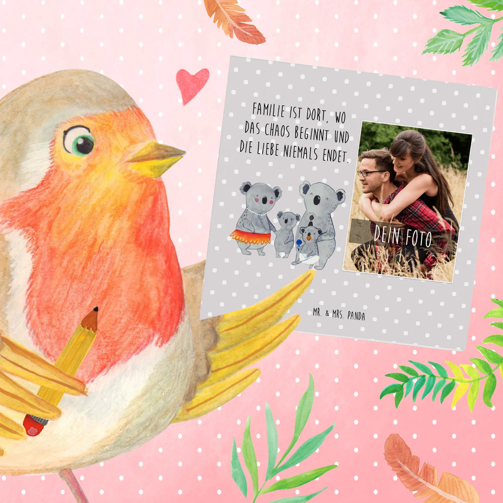 Personalized Photo Deluxe Card Koala Family Personalisierte Foto Grußkarte, Familie, Vatertag, Muttertag, Bruder, Schwester, Mama, Papa, Oma, Opa, Familienleben, Family, Kinder, Koala, Geschwister, Koalas